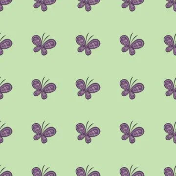 Beautiful butterfly seamless pattern. Vector illustration Stock Illustration