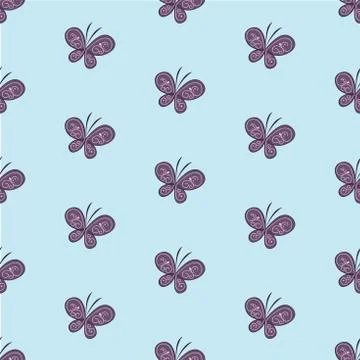 Beautiful butterfly seamless pattern. Vector illustration Stock Illustration