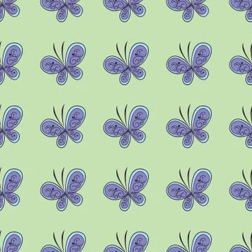 Beautiful butterfly seamless pattern. Vector illustration Stock Illustration