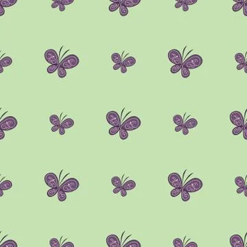 Beautiful butterfly seamless pattern. Vector illustration Stock Illustration