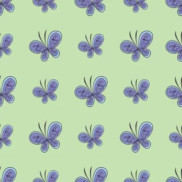 Beautiful butterfly seamless pattern. Vector illustration Stock Illustration