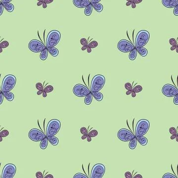 Beautiful butterfly seamless pattern. Vector illustration Stock Illustration