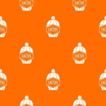 Beautiful cactus pattern vector orange 스톡 일러스트