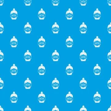 Beautiful cactus pattern vector seamless blue 스톡 일러스트