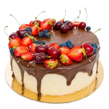 Beautiful cake on a white background Stock Photos