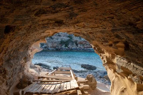 Beautiful Cala d en Baster on the island of Formentera in the Balearic Island Stock Photos