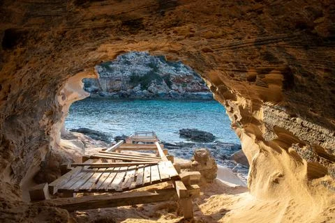 Beautiful Cala d en Baster on the island of Formentera in the Balearic Island Stock Photos