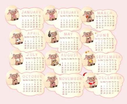 Beautiful calendar Stock Illustration