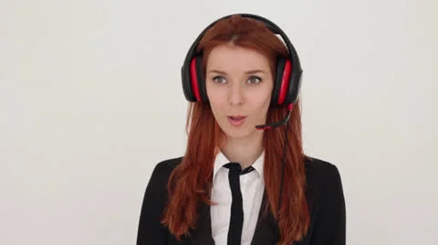 Beautiful call center manager 스톡 동영상 22683411