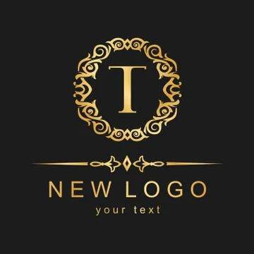 Beautiful calligraphic logo. Patterned letter with an ornament. Stock Illustration