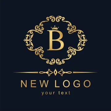 Beautiful calligraphic logo. Patterned letter with an ornament. Stock Illustration