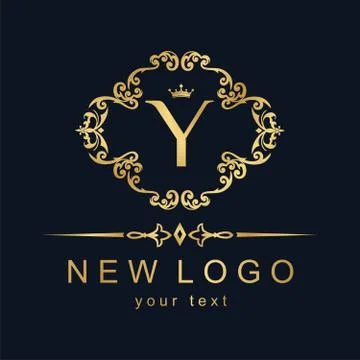 Beautiful calligraphic logo. Patterned letter with an ornament. Stock Illustration