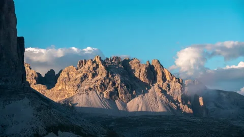 Beautiful calm evening in the Dolomites. Sunset time-lapse in 8k Stock Footage 214475482