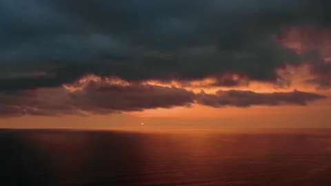Beautiful calm sunset with clouds on the sea, Batumi,Georgia Stock-Footage 237814831