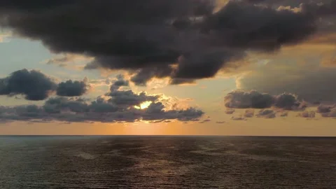 Beautiful calm sunset with clouds on the sea, Batumi,Georgia Stock-Footage 237816078