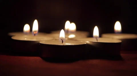 Beautiful Candles In A Romantic Setting Being Blown Off, Intimacy Video stock 46643256