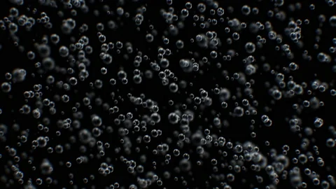Beautiful Carbone Dioxide Bubbles in Water Moving Up Slow Motion Macro Seamless Stock Footage 130594857