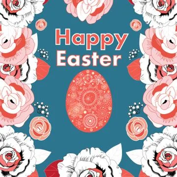 Beautiful card with  or Easter Stock Illustration