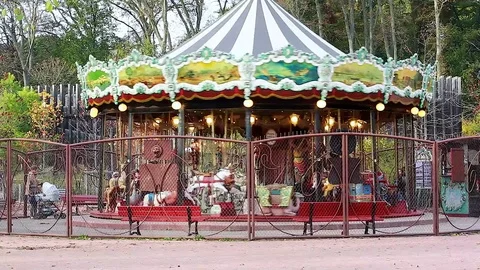 Beautiful Carousel Merry-Go-Round Stock Footage 69740852