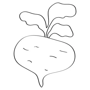 Beautiful cartoon beetroot isolated on white background Stock Illustration