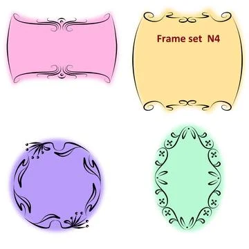 Beautiful carved frames to frame messages text and images. The frames have Stock Illustration