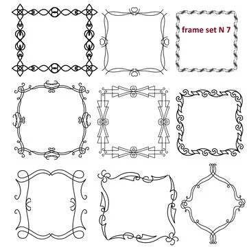 Beautiful carved frames to frame messages text and images. The frames have Stock Illustration