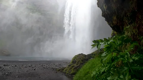 Beautiful cascade of Skogafoss, Iceland. Stock Footage 249303670