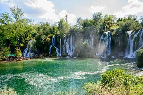 Beautiful cascade water fall in mountain 写真素材
