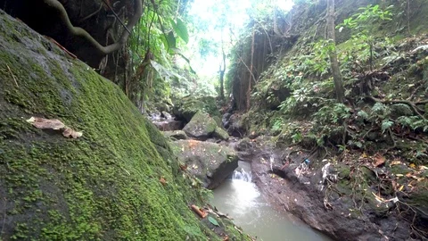 Beautiful cascading waterfall Stock Footage 106558487