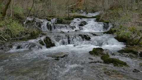 Beautiful Cascading Waterfall Stream at Mill Springs Kentucky 스톡 동영상 74509741