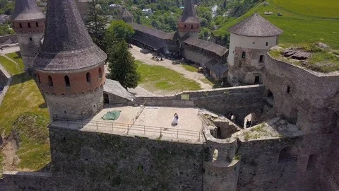 Beautiful Castle from a height Stock Footage 126778500