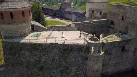 Beautiful Castle from a height Stock Footage 126781155