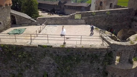 Beautiful Castle from a height Stock Footage 126781329