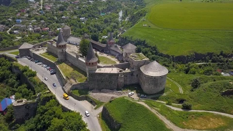 Beautiful Castle from a height Stock Footage 126781934