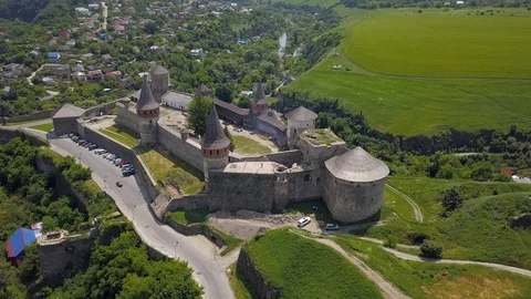 Beautiful Castle from a height Stock Footage 126822654