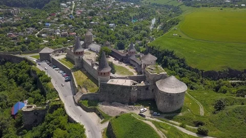 Beautiful Castle from a height Stock Footage 126822704
