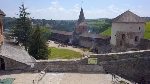 Beautiful Castle from a height Stock Footage 126822779