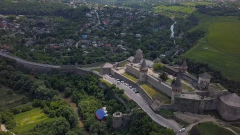 Beautiful Castle from a height Stock Footage 126823044