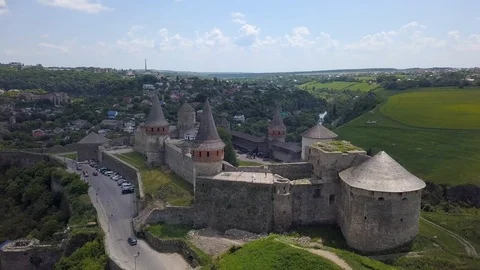 Beautiful Castle from a height Stock Footage 126823166