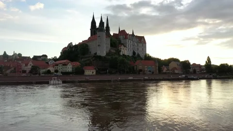 Beautiful castle by the river Stock Footage 224658008