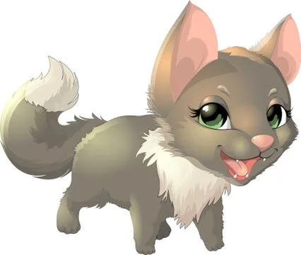 Beautiful cat on a white background Stock Illustration