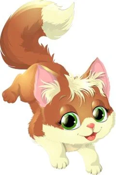 Beautiful cat on a white background Stock Illustration