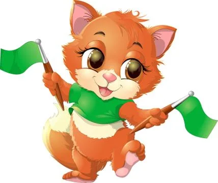 Beautiful cat on a white background Stock Illustration