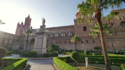 Beautiful Cathedral in Palermo, Sicily.  Video stock 144356701