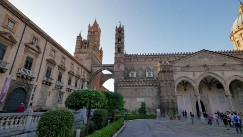 Beautiful Cathedral in Palermo, Sicily.  Video stock 144356795