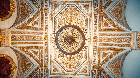 Beautiful ceiling in the Hermitage Video stock 73450903