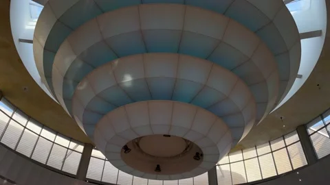 Beautiful  ceiling light changing colors Stock Footage 154162680