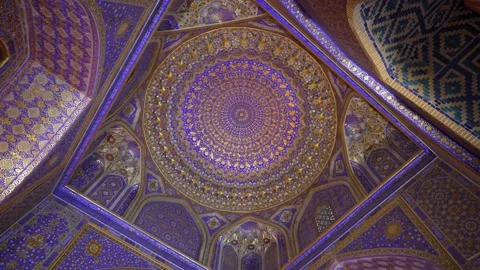 Beautiful ceiling in the mosque on Regis... | Stock Video | Pond5