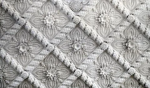 Beautiful ceiling with patterned inserts Stock Photos