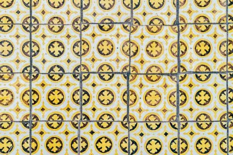 Beautiful Ceramic Wall Texture Pattern In Lisbon, Portugal Foto stock